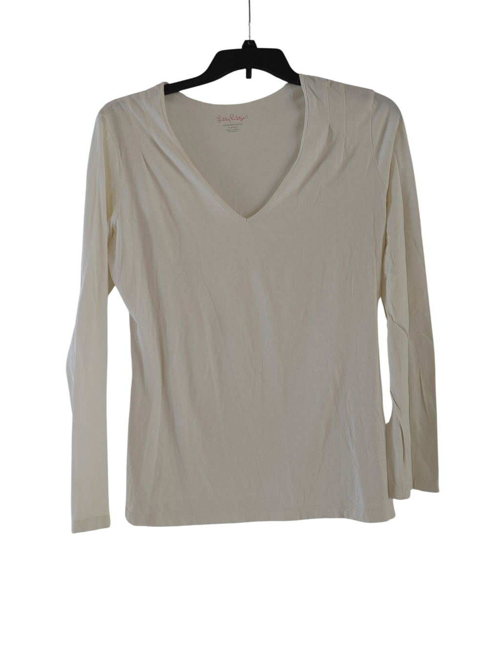 Lilla Pulitzer Long Sleeve V-Neck Top in Cream